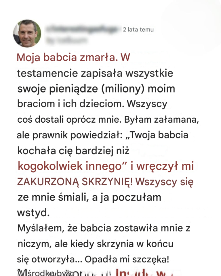 Babcia wyklucza najmłodszego wnuka z testamentu – tylko po to, by zostawić mu najwspanialszy dar ze wszystkich