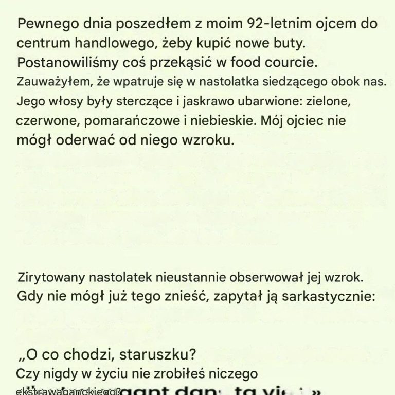 Zabawne dialogi wymieniane między dziewięćdziesięciolatkiem a młodym mężczyzną o ekscentrycznej fryzurze