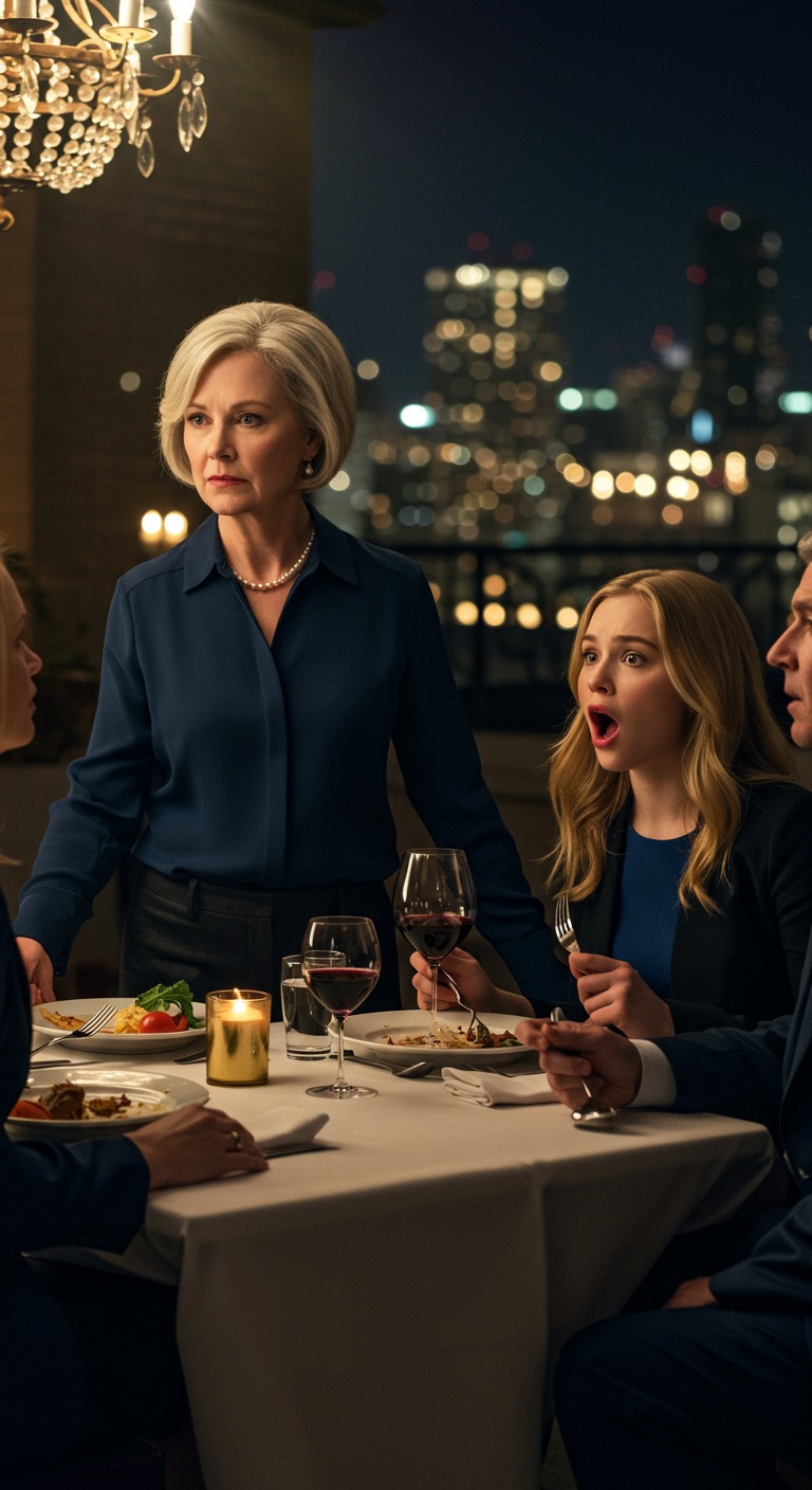 Zostałam zaproszona na kolację z prezesem i jego rodziną – wieczór, który, jak myślałam, miał być okazją do świętowania naszego sukcesu. Zamiast tego powiedziano mi, że zastąpi mnie jego dwudziestoletnia córka, po latach budowania firmy od zera. „Czas zejść z drogi, Babciu” – powiedziała z uśmieszkiem. Uśmiechnęłam się uprzejmie i odpowiedziałam: „Całkowicie rozumiem”. Nie mieli pojęcia, że ​​już podpisałam dokumenty, które miały wszystko zmienić.