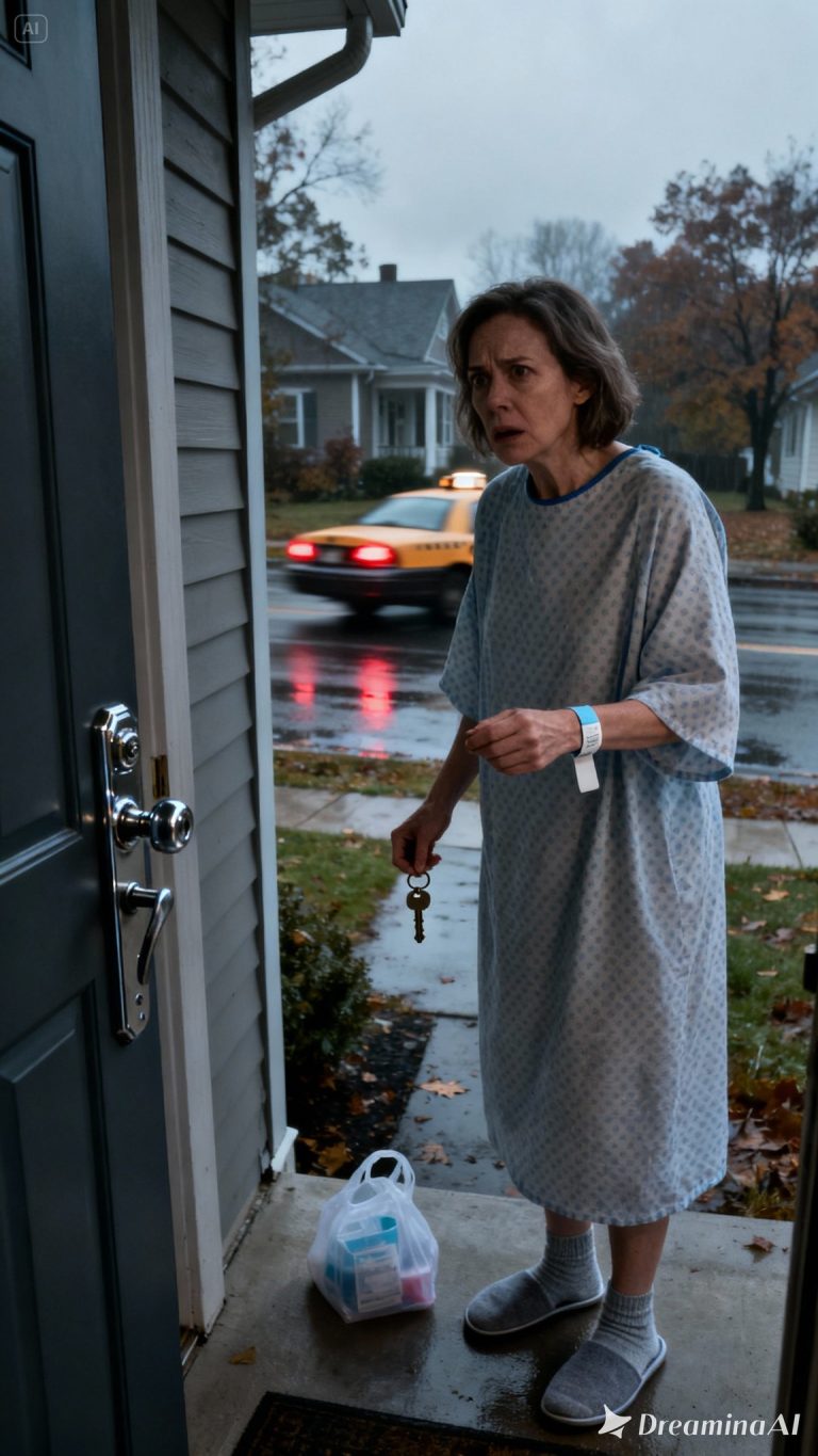 Mój syn zapomniał odebrać mnie ze szpitala, mimo dziesięciu telefonów. Obawiając się, że coś jest nie tak, zignorowałam ból ran, wzięłam taksówkę do domu i zobaczyłam, że zamki zostały wymienione. Na drzwiach widniała karteczka: „Nie wracaj. Tu nie ma miejsca dla pijawki”. Nie płakałam. Nie kłóciłam się. Bo mój zmarły mąż zostawił mi ostatnią tajną broń – i zamierzam wszystko zmienić.