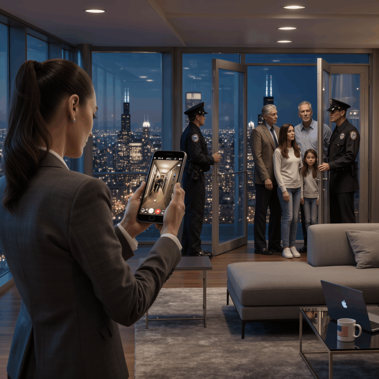 Podczas lunchu moja mama powiedziała: „Wiemy o twoim mieszkaniu” – trzy tygodnie później waliła w drzwi mojego apartamentu w Chicago, podczas gdy ochrona budynku po cichu dzwoniła na policję