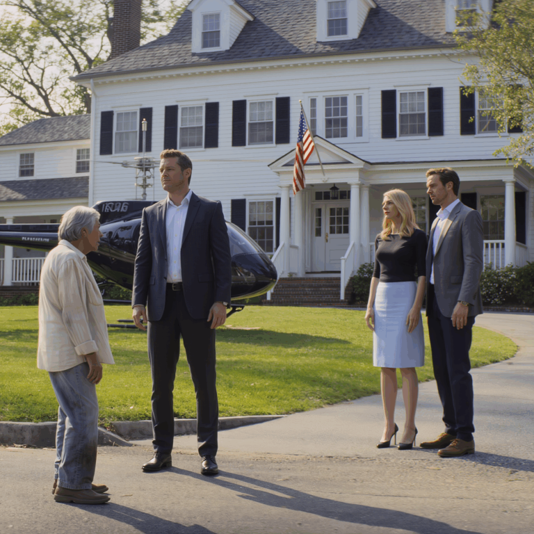 Moja farma spłonęła, a moja córka nazwała mnie „bezdomną”. Godzinę później na jej idealnym amerykańskim trawniku wylądował helikopter, z którego wyszedł miliarder… nazywając mnie „mamo”.