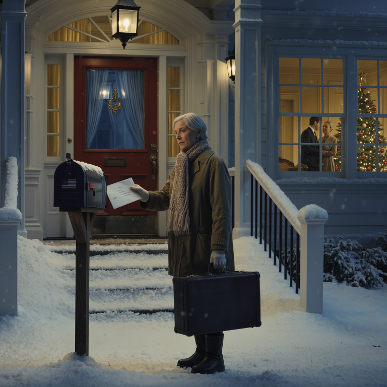 Po tym, jak mój syn przytrzymał uchylone drzwi na święta, powiedział mi: „Moja żona nie chce obcych na kolacji” i zamknął mnie na śniegu, nie krzyczałem ani nie błagałem — wrzuciłem do jego skrzynki pocztowej notatkę o funduszu powierniczym o wartości 12 milionów dolarów i rezydencji, którą uwielbia jego żona, a trzy dni później mój telefon nie przestawał dzwonić.