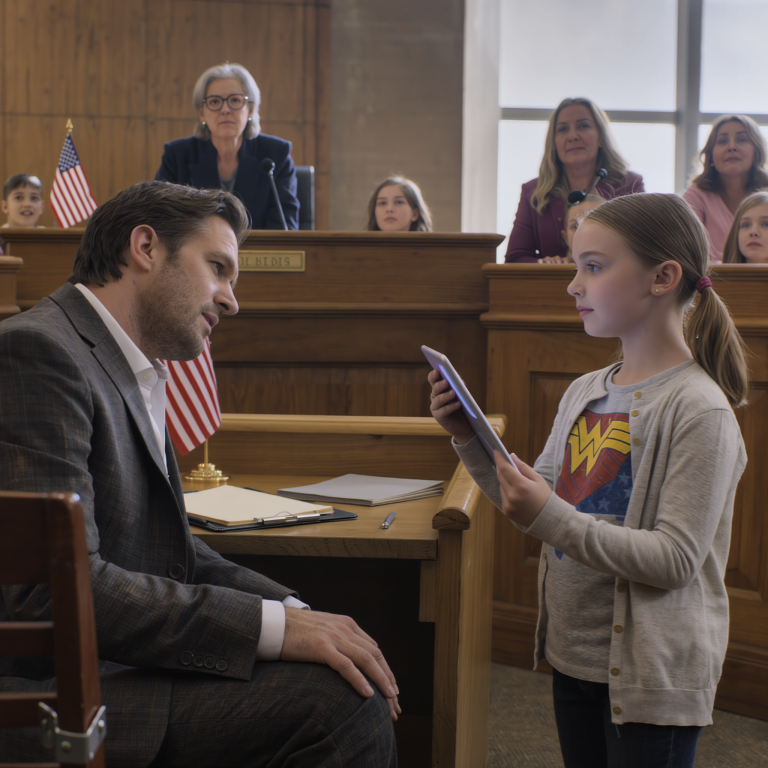 Moi rodzice złożyli pozew, domagając się eksmisji mnie i moich dzieci, aby moja siostra mogła zostać właścicielką swojego „pierwszego domu”. W dniu, w którym poszliśmy do sądu, moja siedmioletnia córka nagle zapytała sędziego: „Tato, mogę ci to pokazać?”. Na sali sądowej zapadła cisza, gdy ekran tabletu rozświetlił się…