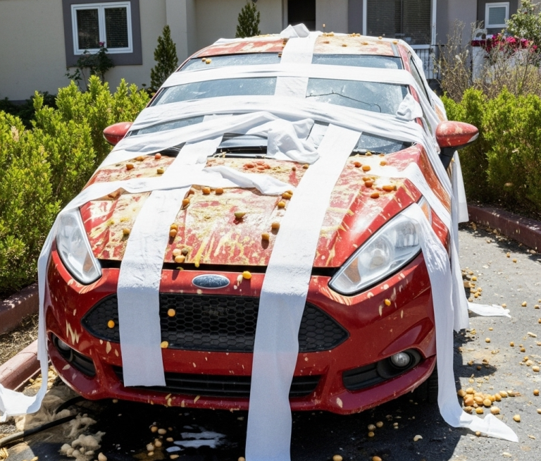 Mój sąsiad pokrył mój samochód jajkami i papierem toaletowym – nie spodziewał się tego, co zrobiłem później