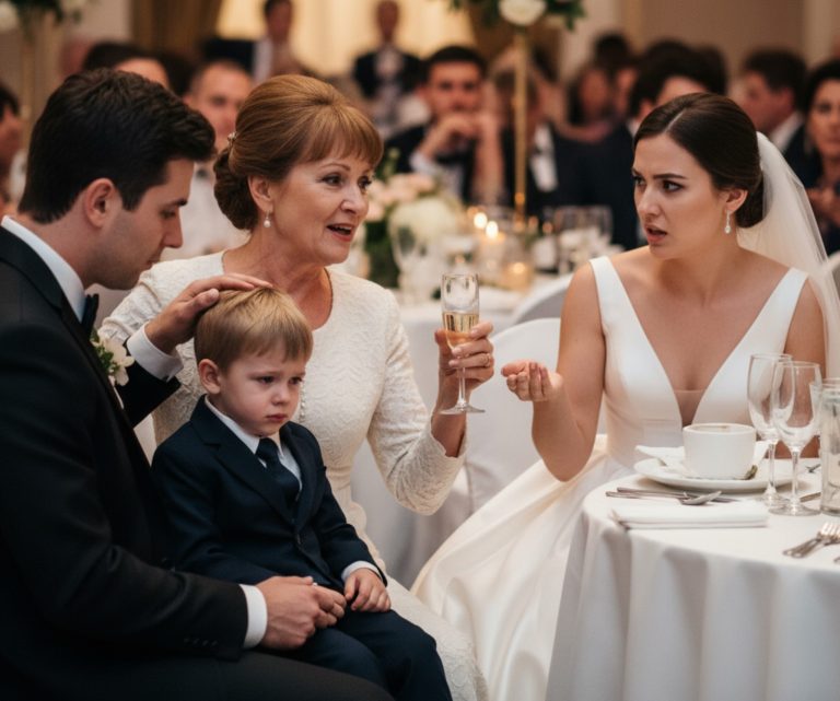 Moja nowa synowa krzyknęła: „On nie jest moim dzieckiem!” i zabroniła mojemu wnukowi udziału w zdjęciach ślubnych — więc wkroczyłam, żeby pokazać wszystkim, kim ona naprawdę jest