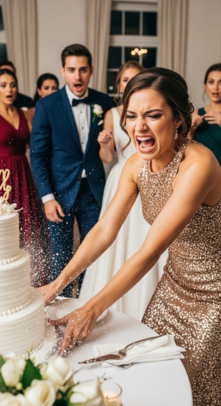 W dniu mojego ślubu moja siostra zrobiła scenę – rzuciła szampanem, roztrzaskała mój tort i krzyknęła: „Oto, co dostajesz za udawanie, że jesteś lepsza!”. Mama ją przytuliła: „Po prostu musi się wygadać”. Nic nie powiedziałem. Tego wieczoru zrobiłem to, czego nikt się nie spodziewał – wycofałem jej kaucję za studia. Zamroziłem umowę najmu z podpisanym przez współpodpisującego. Ale o 8:40 rano usłyszeli prawdziwą nowinę…