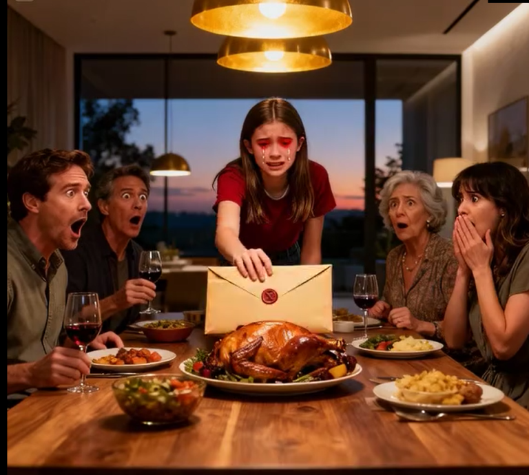 Podczas kolacji w Święto Dziękczynienia moja mama uniosła kieliszek z zadowolonym uśmiechem. „Moja najstarsza córka radzi sobie wspaniale – odnosi sukcesy, jest olśniewająca… a ty jesteś ty, ze wszystkimi swoimi rozczarowującymi wyborami”. Śmiech rozległ się po stole, podczas gdy ja milczałam, ściskając serwetkę, żeby nie stracić równowagi. Ale kiedy nadal wychwalała moją siostrę, jakby była jakąś królową, w końcu wstałam, położyłam kopertę na środku stołu i powiedziałam: „Skoro tak ją podziwiasz… powinnaś poznać prawdę kryjącą się za jej idealnym życiem”.