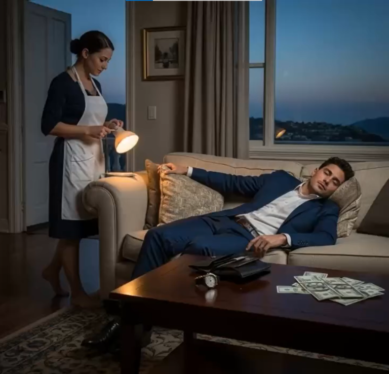 Milioner udawał, że śpi, by sprawdzić uczciwość swojej nieśmiałej pokojówki — ale gdy otworzył oczy, jej sekretny ruch pozostawił go bez słowa...