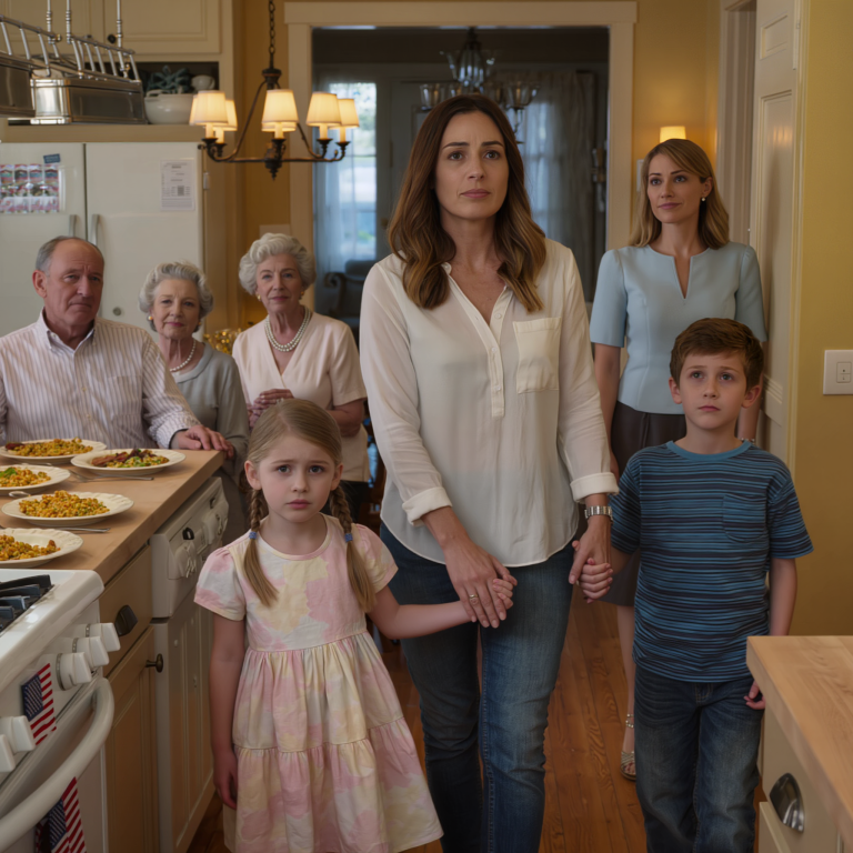 Kiedy weszłam do domu mojej teściowej, wskazała na stół i powiedziała: „Dzieci mojej córki jedzą pierwsze, jej dzieci mogą poczekać na resztki”, podczas gdy moje dzieci wpatrywały się w swoje puste talerze, a moja bratowa wtrąciła, że ​​„powinny znać swoje miejsce”, więc po cichu zebrałam dzieci i wyszłam bez słowa — kilka minut później ich przytulny, rodzinny obiad przerodził się w chaos po jednym niespodziewanym telefonie.