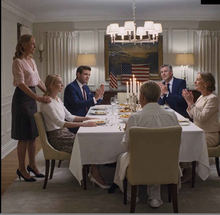 mój zięć uderzył moją córkę trzy razy podczas niedzielnego obiadu – a jego matka faktycznie klasnęła