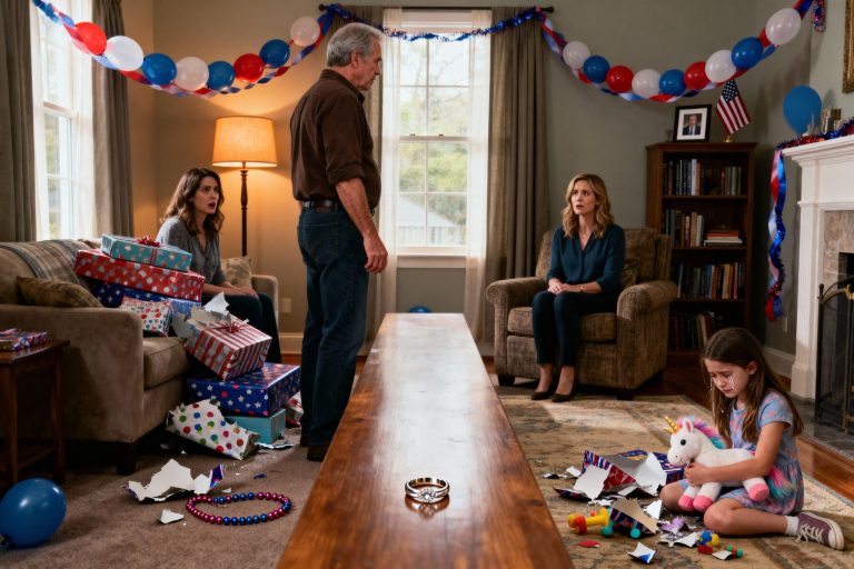 Ona zamieniła urodziny mojego 7-latka w ruinę, podczas gdy wszyscy śmiali się „To tylko żart” — moja mama nazwała mnie „zbyt wrażliwą”, pokój odwrócił wzrok od mojego płaczącego dziecka, a potem mój ojciec wstał, zsunął obrączkę, rzucił ją na stół...