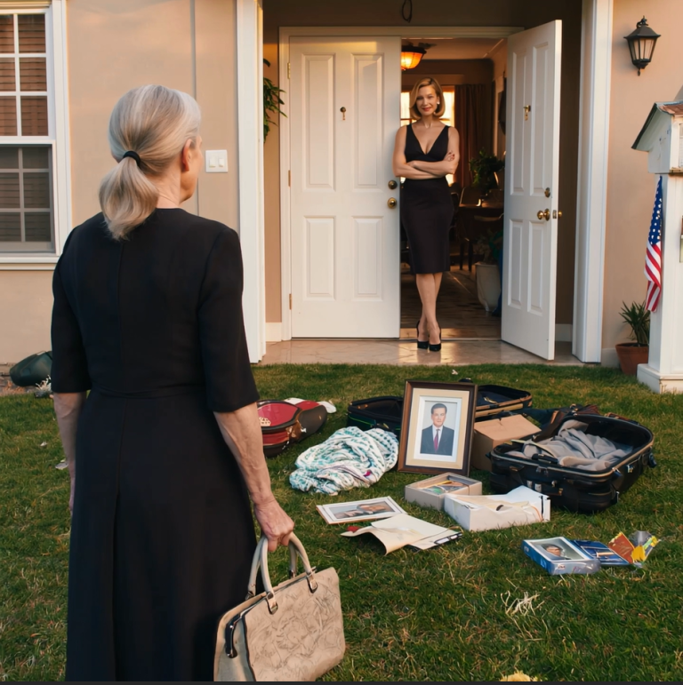 Wróciłam do domu z pogrzebu siostry i zobaczyłam, że wszystkie moje rzeczy leżą porozrzucane na podwórku. Synowa uśmiechnęła się złośliwie: „Te stare rzeczy są już bezużyteczne”. Wyjęłam więc telefon i postanowiłam pozbyć się również tego, co było dla mnie bezużyteczne: ludzi, którzy uważali, że jestem słaba, w domu, za który płaciłam.