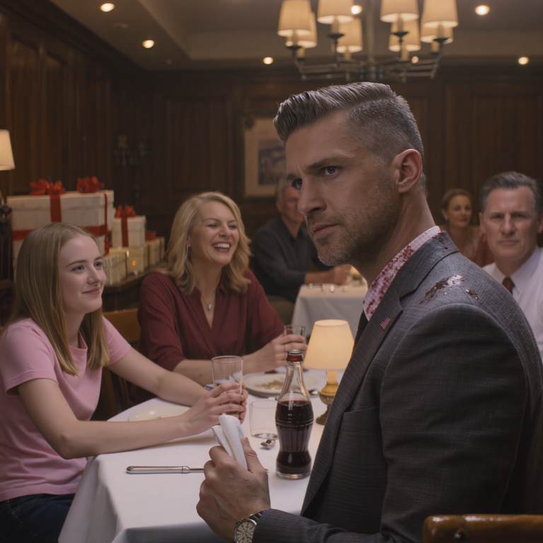 W moje 40. urodziny stałem jak sparaliżowany, gdy soda żurawinowa spływała po mojej marynarce za 1200 dolarów. Moja siostrzenica uśmiechnęła się: „Teraz wyglądasz jak prawdziwy klaun – klaun próbujący zostać królem”. Mama się śmiała, brat milczał. Ale nikt z nich nie wiedział… Ta noc będzie punktem zwrotnym.