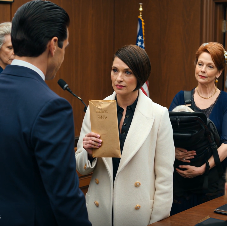 Moja ciężarna córka zadzwoniła do mnie w środku burzy… po czym połączenie się urwało, pojawił się jej uśmiechnięty mąż, a do sądu weszła kobieta o imieniu Bianca, trzymając w rękach coś, czego nigdy nie planował.