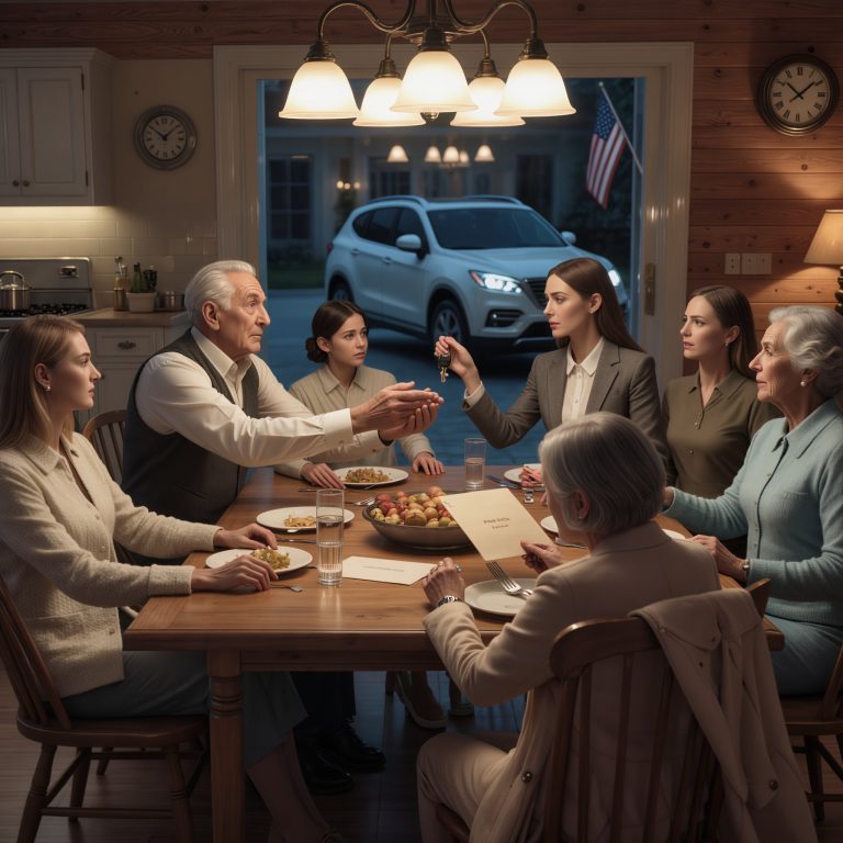 Dziadek ze zdziwieniem zapytał: „Dlaczego przyjechałeś taksówką? Co się stało z SUV-em, którego daliśmy ci na 25. urodziny?”. Zanim zdążyłem odpowiedzieć, mama uśmiechnęła się i powiedziała: „Ten samochód należy teraz do jej siostry”. Przy stole zapadła całkowita cisza. Wtedy dziadek zrobił coś, co wprawiło wszystkich w osłupienie.