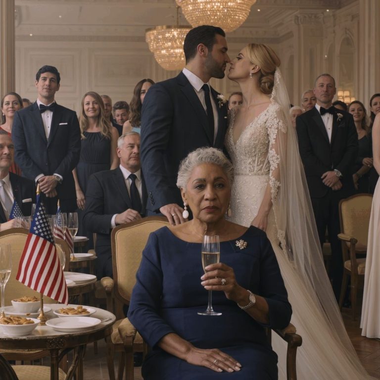 Na wystawnym weselu mojego syna przydzielono mi miejsce w rzędzie 14 – tuż obok strefy obsługi. „Patrzenie na ciebie w ten sposób nas zawstydzi” – wyszeptała panna młoda. Potem mężczyzna w czarnym garniturze usiadł obok mnie i cicho powiedział: „Udawajmy, że przyszliśmy razem”. Kiedy mój syn spojrzał w dół i nas zobaczył, zbladł.