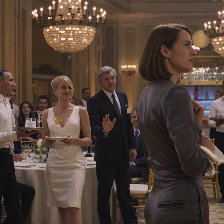 „Pracownicy jedzą w kuchni” – powiedziała narzeczona prezesa, zabierając mi talerz na weselu. Uśmiechnęłam się i wyszłam. Prezes pobiegł za mną: „Dokąd idziesz?”. Wskazałam na salę: „Masz 15 minut, żeby się oddalić”.