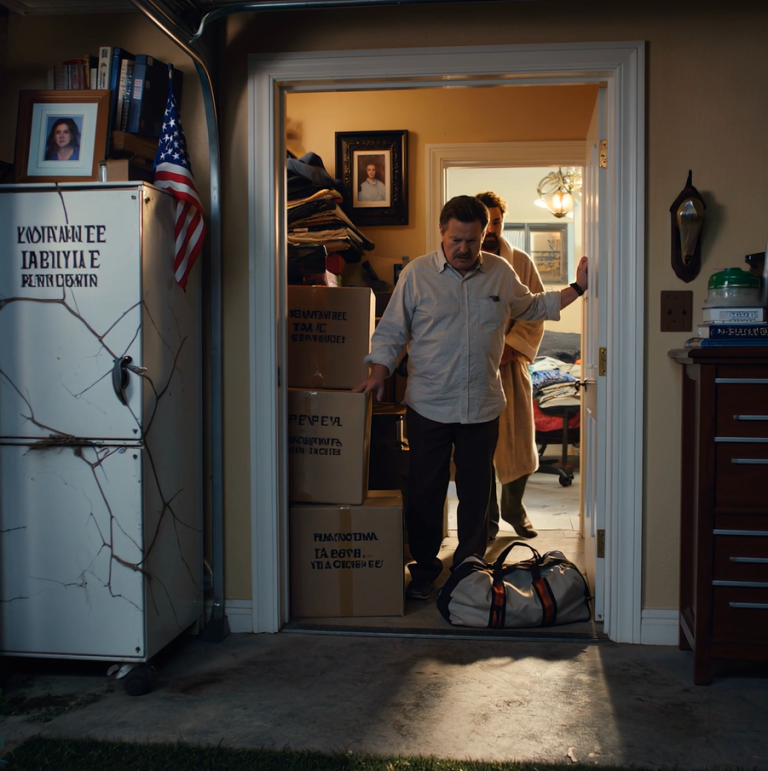 Wróciłem do domu i zastałem swoje rzeczy w garażu. Mój zięć uśmiechnął się złośliwie: „Teraz tu nie mieszkasz. Mój tata potrzebuje tego pokoju”. Spojrzałem mu w oczy i powiedziałem: „To wyniosę kolejny śmieć”. Czas było mu pokazać, kto naprawdę ma władzę.