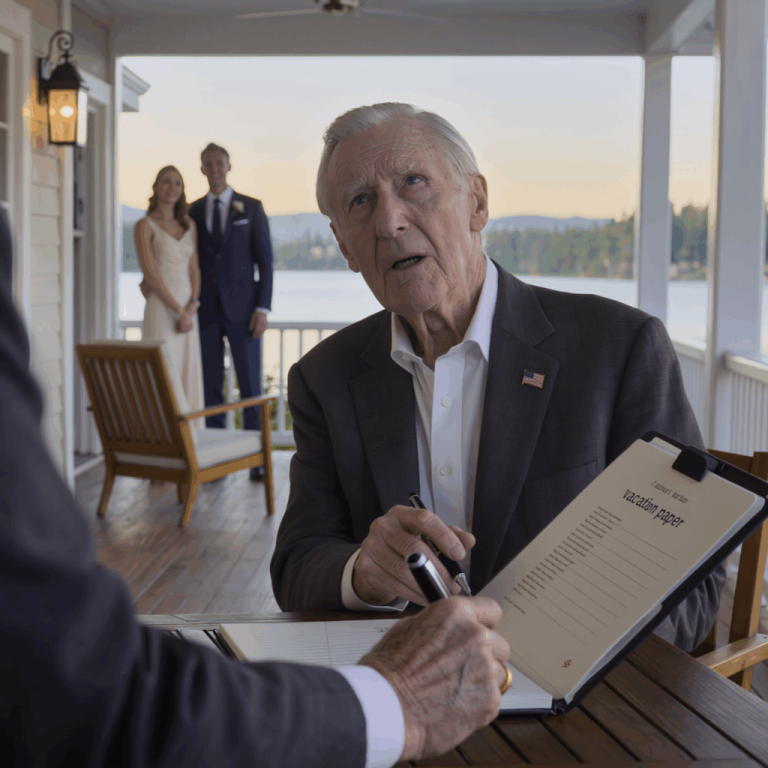 Moja córka dała mi darmowe wakacje w luksusowym kurorcie z okazji swojego ślubu. Poprosiła mnie o podpisanie „Dokumentu urlopowego”. Jakiś nieznajomy złapał mnie za rękę i ostrzegł: „TO NIE JEST TO, CO MYŚLISZ”. To, czego się dowiedziałem, zmieniło wszystko.