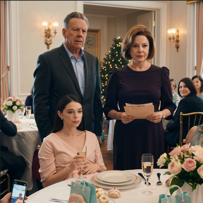 Podczas mojego baby shower mój tata położył rękę na moim brzuchu i nazwał mnie „drogim rozczarowaniem” — po czym moja teściowa wstała, stuknęła kieliszkiem i oznajmiła, że ​​moje dziecko nigdy go nie będzie potrzebowało