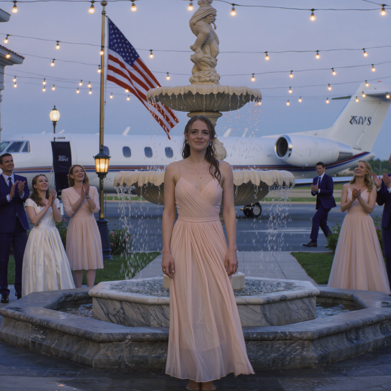 Moja rodzina śmiała się, gdy wchodziłam sama na ślub siostry: „Nie mogła nawet znaleźć partnera!”, po czym wepchnęła mnie z powrotem do marmurowej fontanny. Goście bili brawo. Stojąc tam, ociekająca wodą, spojrzałam mu w oczy i uśmiechnęłam się. „Zapamiętaj tę chwilę” – powiedziałam. Nie wiedzieli, że mój sekretny mąż, człowiek, o którym czytali tylko na liście Forbesa, zmienił kurs swojego prywatnego samolotu.