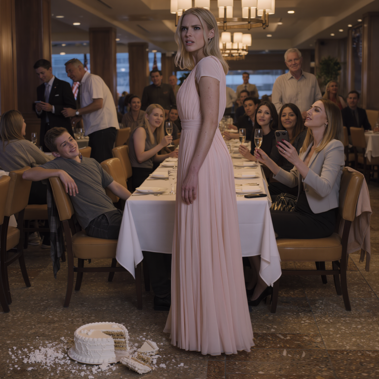 Mój siostrzeniec zmiażdżył mój tort zaręczynowy i krzyknął: „Zejdź i zjedz go z podłogi!” – cały stół wybuchnął śmiechem, moja siostra nawet wrzuciła to na swoją relację i trafiła w samo serce. Tej nocy mama napisała: „Od teraz nie jesteś już moim dzieckiem” – odpowiedziałem jednym zdaniem… a następnego ranka żebracy pod moimi drzwiami byli tymi samymi ludźmi, którzy poprzedniego wieczoru śmiali się do rozpuku.