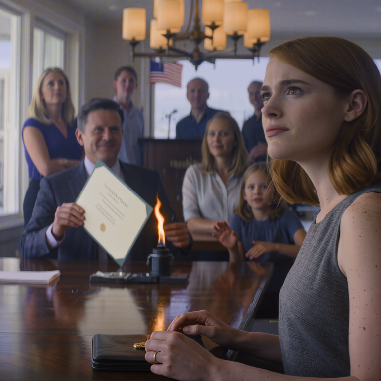 Podczas kolacji z okazji ukończenia studiów moi rodzice zamienili to w rodzinną „proces” i zażądali, żebym przepisała spadek na siostrę… Powiedziałam „nie”, tata zapalił zapalniczkę obok mojego dyplomu i cały stół zamarł – a ja tylko się uśmiechnęłam i wyszłam… bo w następnym tygodniu w kancelarii prawnej mieli w końcu zrozumieć, co zrobili…