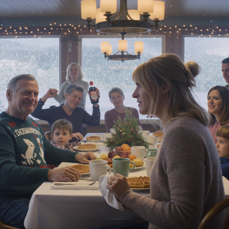 Zabrałam dwójkę dzieci na rodzinny brunch i właśnie, gdy strzepywałam śnieg z naszych płaszczy, mój tata zmrużył oczy, uśmiechnął się złośliwie i powiedział: „Dzisiaj jest szczęśliwy dzień, po co w ogóle tu jesteś?”. Przy stole zapadła głucha cisza, a mój syn odwrócił się do mnie i wyszeptał: „Mamo, możemy iść do domu?”. Odpowiedziałam po prostu: „Tak. Już teraz”. Godzinę później… cała rodzina w końcu zrozumiała, czego właśnie była świadkiem.
