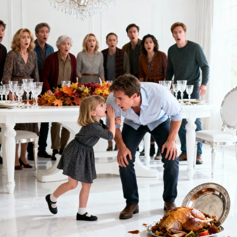 Podczas Święta Dziękczynienia moja pięcioletnia córka nagle rzuciła indyka na podłogę. Gdy wyjaśniła mi dlaczego, w całym pokoju zrobiło się zimno.