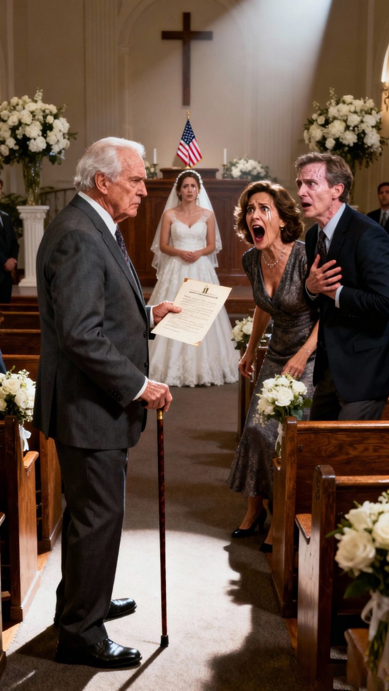 Nikt nie stał przy mnie na moim ślubie – nawet moja mama. Byłam gotowa wyjść, kiedy mąż podniósł telefon i powiedział: „Dziadek jest tutaj”. Drzwi się otworzyły… i nagle wszyscy wstali…