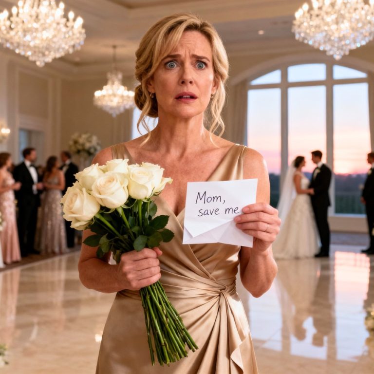Na ślubie mojej córki z synem wpływowego mężczyzny wszystko wyglądało jak z bajki – kryształowe żyrandole, lejący się szampan, ogromny tort. Potem bukiet wpadł mi w ręce, a wśród róż ukryta była karteczka z czterema drżącymi słowami, które sprawiły, że pokój zawirował: Mamo, zabierz mnie stąd.