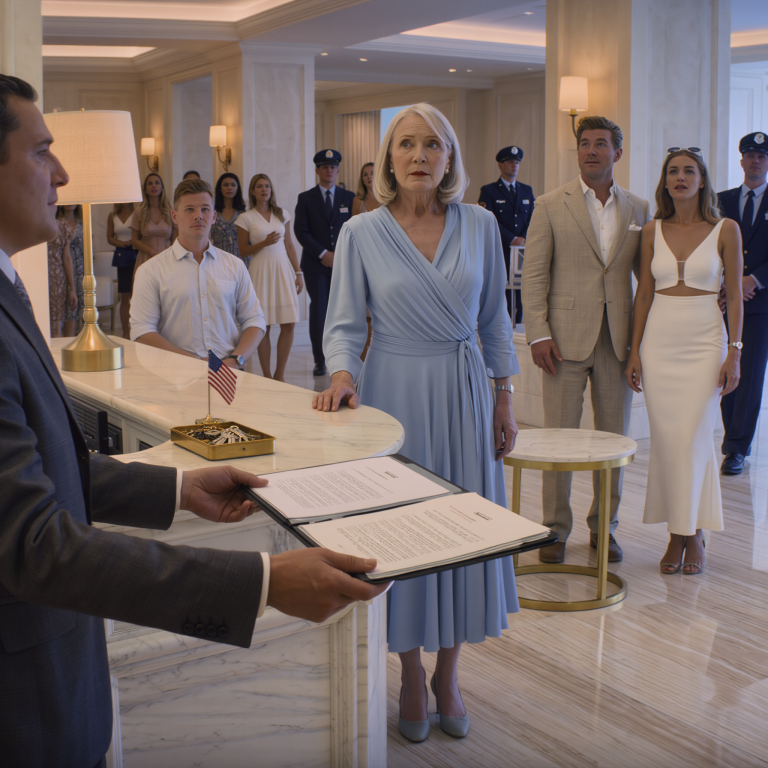 Podczas rodzinnych wakacji w hotelu nad morzem, moja synowa krzyknęła do recepcjonistki: „Nie rozmawiaj ze starszą panią, to tylko pokojówka”, podczas gdy mój syn śmiał się obok niego, nie zdając sobie sprawy, że jestem milczącą właścicielką całego hotelu. Moje kolejne zachowanie go oszołomiło… zrzędliwa dziewczyna była równie oszołomiona.