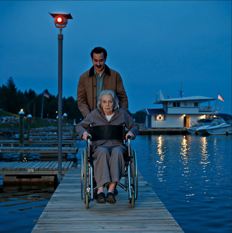 Myśleli, że nie poczuję tego pchnięcia, bo mam 78 lat. Myśleli, że jezioro mnie pochłonie, kamera mnie ominie, a 11 milionów dolarów będzie ich. Dziś planują mój pogrzeb — a ja siedzę tu i patrzę, jak policja wchodzi na ich podjazd.