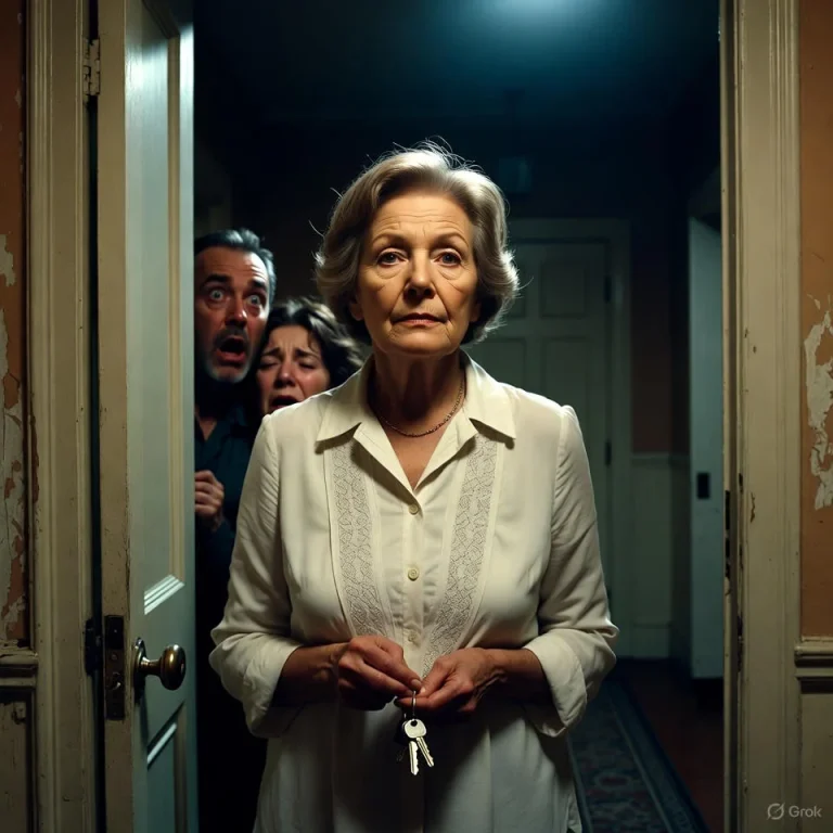 Moja córka i zięć poprosili mnie, żebym opuścił dom, zabierając ze sobą tylko trzy stare walizki i resztę pieniędzy, mówiąc: „Idź, gdzie chcesz, nie ma już dla ciebie miejsca w tym domu”. Dwa lata później ich interes upadł, nie byli w stanie spłacać długów, a bank przejął mieszkanie nr 4B — a kiedy otworzyli drzwi, kobieta, której kiedyś kazali się wyprowadzić, stała tam, spokojnie trzymając klucze do tego właśnie domu.