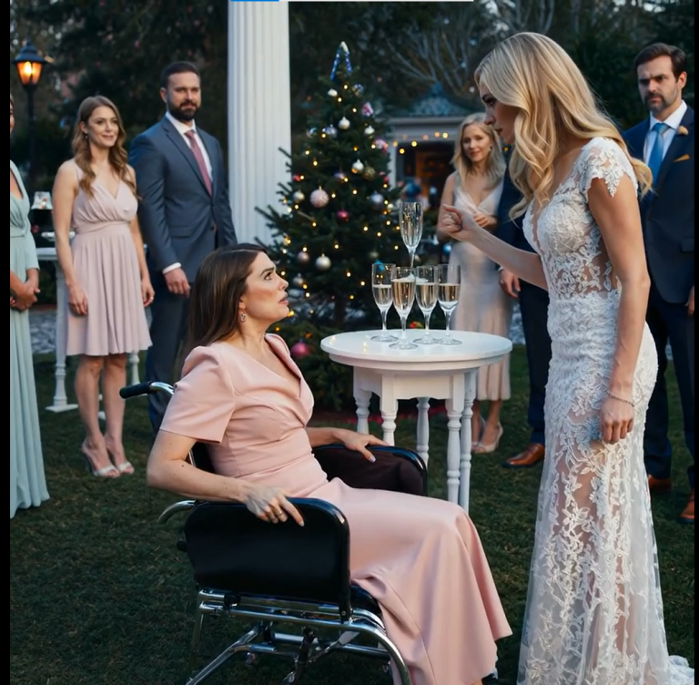 Siostra powiedziała gościom, że udaję paraliż z litości, a potem wyciągnęła mnie z krzesła do wieży szampana wartej 10 tys. dolarów — nie widziała, kto już WYBIERAŁ NUMER 911 ZA NIĄ.