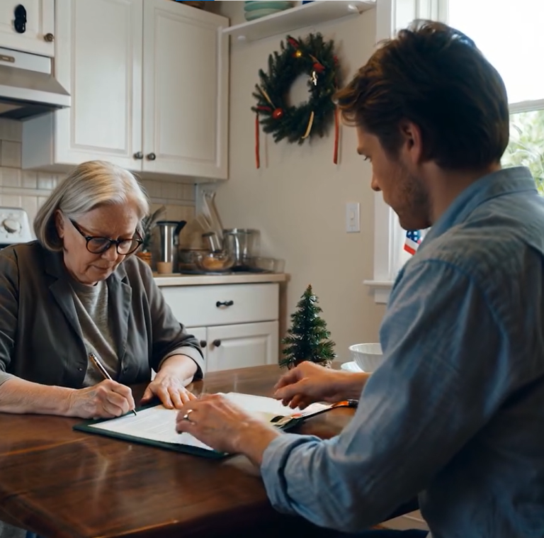 Mój syn usiadł przy kuchennym stole, pchnął w moją stronę teczkę i powiedział, że muszę spłacić 280 000 dolarów długu jego żony, „gdybym naprawdę ją kochał”. Tej nocy zamiast podpisać, opuściłem spłacany dom, spakowałem walizkę i odszedłem z jego życia, nie oglądając się za siebie.
