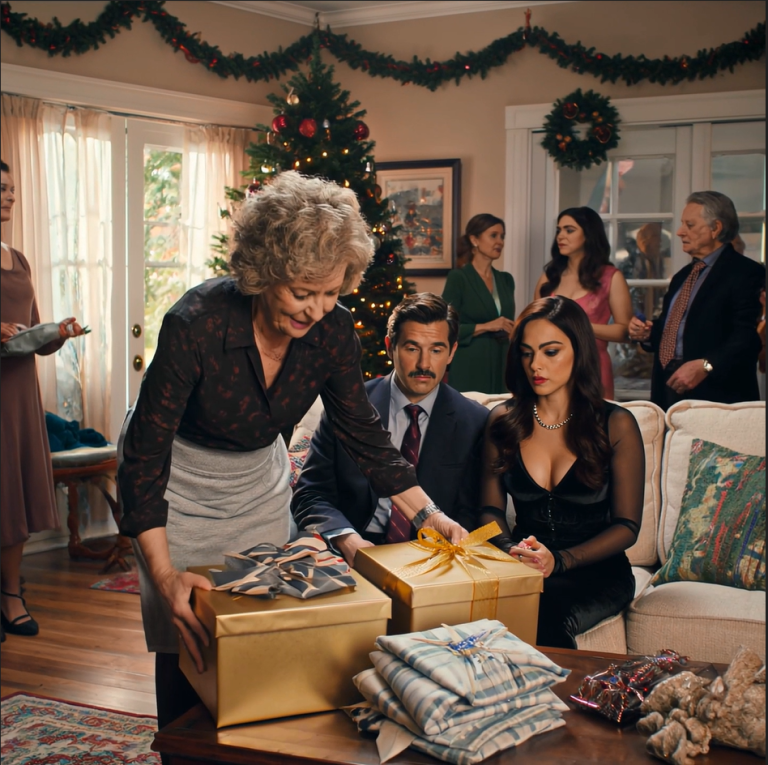 W Boże Narodzenie moja synowa dała mi fartuch za 5 dolarów i powiedziała: „Będziesz go potrzebować, żeby podać nam niedzielny obiad”. Wszyscy się śmiali. Przełknęłam łzy, wstałam… i wręczyłam im gigantyczne pudełko, które w trzy sekundy zetarło im uśmiechy z twarzy.