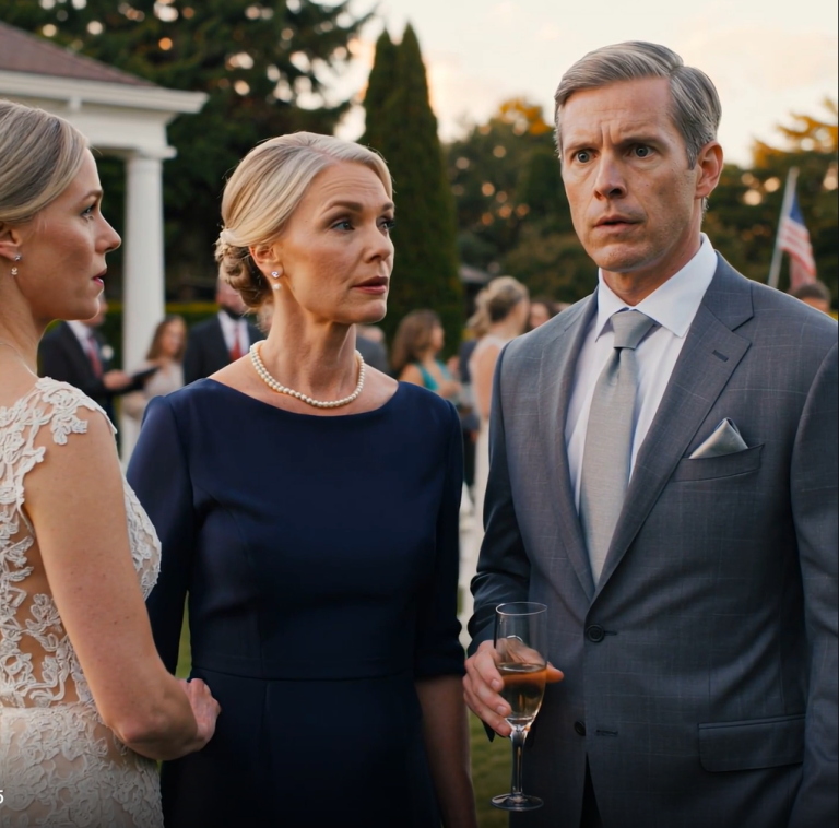 Na ślubie mojego syna synowa przedstawiła mnie przed swoją bogatą rodziną jako „kobietę, którą musimy tolerować”. Elegancki śmiech wokół nas ucichł w chwili, gdy jej ojciec naprawdę na mnie spojrzał. Jego uśmiech zbladł, ręka zadrżała na tyle, że lód w szklance zadrżał, a on ostrożnie powiedział: „Zaczekaj… czy jesteś moją nową szefową?”