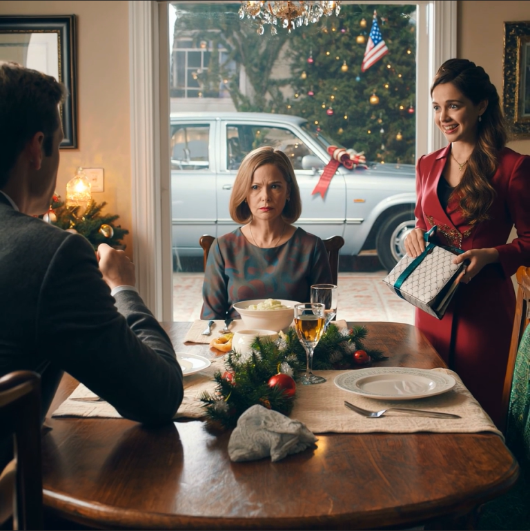 Przygotowałem świąteczną kolację dla syna i synowej, dałem mu nowiutki samochód, a jej designerską torebkę za 1500 dolarów… a kiedy nadeszła ich kolej, żeby mi dać prezent, syn spojrzał mi prosto w oczy i powiedział: „Żona kazała mi dać ci nauczkę, więc żadnych prezentów”, podczas gdy ona stała tam z uśmiechem – więc wyciągnąłem z torby grubą kopertę, przesunąłem ją po stole i powiedziałem: „Doskonale. Mam jeszcze jeden prezent dla was obojga”.