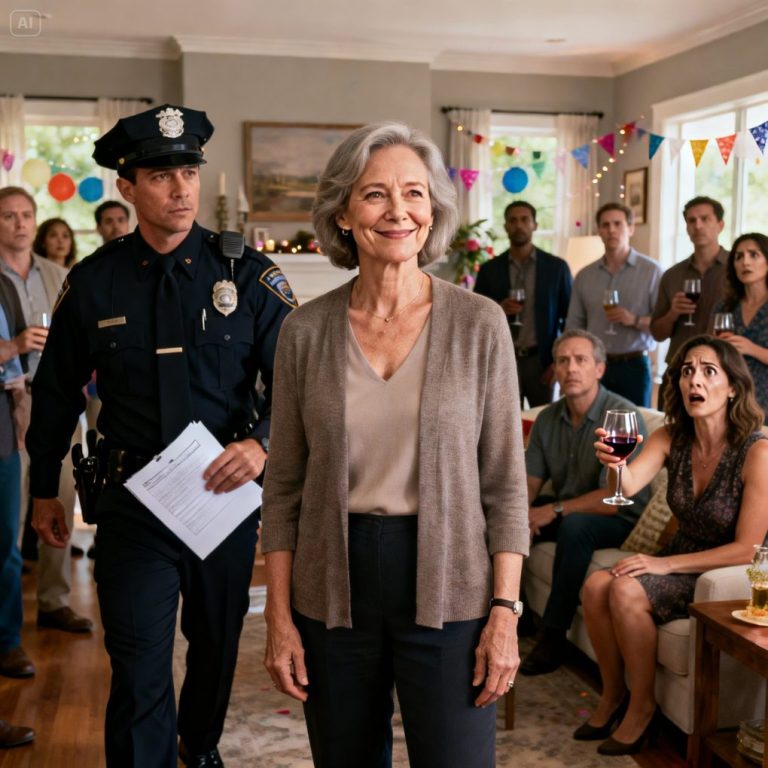 Weszłam na parapetówkę bez słowa. Moja córka roześmiała się, uniosła kieliszek i zapytała przy wszystkich: „Jak się tu znalazłaś, mamo?”. Uśmiechnęłam się spokojnie i odpowiedziałam: „Z nim”. Kiedy komornik zrobił krok naprzód, w sali zapadła głucha cisza. „Czyje nazwisko widnieje na pożyczce na 950 000 dolarów?” – zapytał. Moja córka zaczęła się trząść. I w tym momencie zrozumiałam – zdrada zawsze ma swoją cenę. I dziś nadszedł termin zapłaty rachunku.