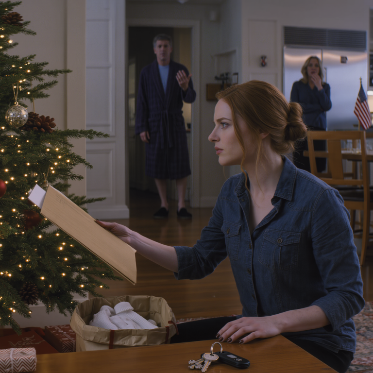 Na święta moja siostra dostała nowiutkie BMW X5 2026 z czerwoną kokardą. Otworzyłem prezent i zobaczyłem skarpetki za dwa dolary. Tata spojrzał na mnie i powiedział: „Każdy dostaje to, na co zasługuje. Bierz albo wynoś się”. Więc o 4 rano… spakowałem walizki, zostawiłem kluczyki i położyłem Stone Gift pod ich choinką. Rano ten prezent wszystko zniszczył.