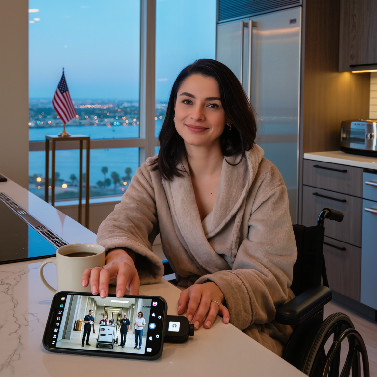 O 5 rano w moim budynku nad rzeką włączył się alarm, a ochroniarz w panice zawołał: „Twoja siostra jest w holu z ekipą przeprowadzkową i nalega, żebyś się wyprowadził, bo twierdzi, że to miejsce należy do niej”. Wziąłem łyk kawy, otworzyłem transmisję na żywo i powiedziałem: „Wpuść ją”. Myślała, że ​​zaraz przejmie mój dom… ale nie miała pojęcia, co wczoraj po cichu zaktualizowałem.