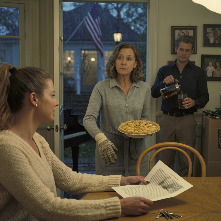 W dniu, w którym mój syn Owen i jego żona Haley wprowadzili się do domu z jabłoni, który zbudowaliśmy z mężem, nie stało się to za sprawą krzyków ani trzaskających drzwi – stało się to za sprawą beżowych próbek farby, „uproszczonej” ciszy, cichego przeniesienia moich rzeczy i jednego łagodnego zdania przy kolacji, które uświadomiło mi, że nie jestem już mile widziana… Zostałam wycięta z domu. Powtarzałam sobie, że to tylko nowożeńcy budujący gniazdko i że jeśli zachowam spokój, dom nadal będzie się wydawał przytulny.