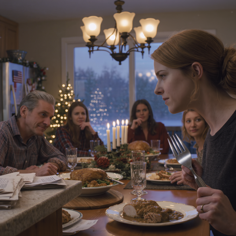 W Wigilię tata odłożył widelec i spojrzał mi prosto w oczy: „Jesteś ciężarem – od jutra masz się wynosić z tego domu”. Następnego ranka wyciągnęłam walizkę, powiedziałam jedno zdanie o pieniądzach… a tata zrobił coś, co sprawiło, że zamarłam…