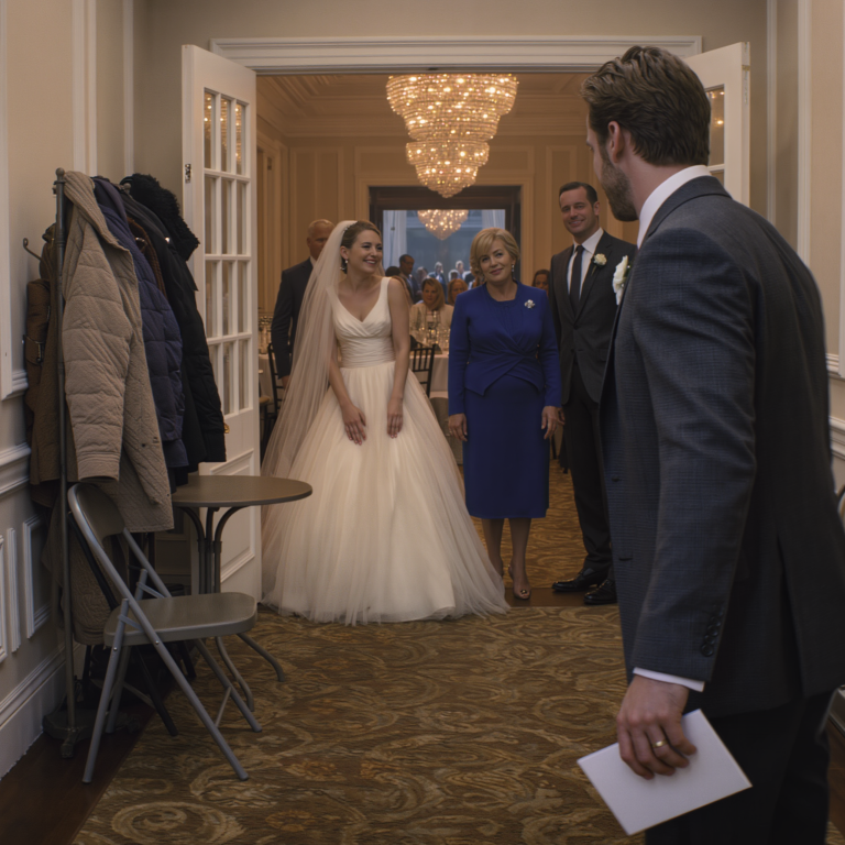 Kiedy pojawiłam się na ślubie mojej młodszej siostry, sprawdziłam plan miejsc i zamarłam: mojego imienia… tam nie było. Wskazali mi malutki stolik na korytarzu, przy wieszaku na ubrania. Jej teściowa uśmiechnęła się złośliwie: „Stoliki w środku są tylko dla rodziny”. Moja siostra zachichotała: „Chyba się nie liczysz”. Wstałam, trzymając prezent i powiedziałam JEDNO zdanie – cała sala balowa zamilkła.