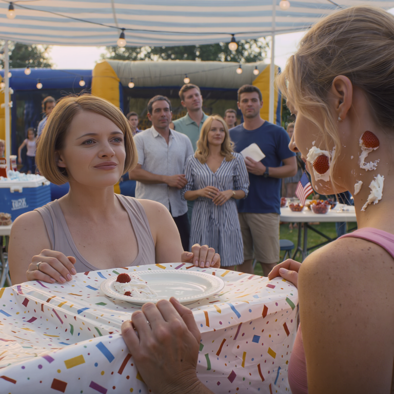 Podczas siódmych urodzin mojej córki — gdy wszystko było „idealne jak na zdjęciu” — moja bratowa podeszła, narysowała linię na lukrze, jakby zaznaczała terytorium, uśmiechnęła się słodko, jakby chciała dać mi klapsa… i w ciągu kilku sekund całe ciasto spadło na mnie — a to, co zmroziło cały ogródek na kość, to nie śmietana, a „życzenie” mojej córeczki…