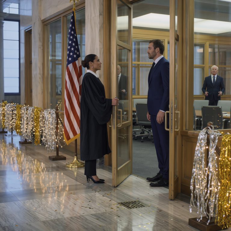 „Chłopak twojej siostry jest sędzią. Nie przychodź na moje przyjęcie emerytalne” – napisał tata. Nic nie powiedziałem. W poniedziałek rano wszedł do sądu. Sędzia Naczelny odprowadził go prosto do mojego gabinetu. Kiedy zobaczył tabliczkę z moim nazwiskiem na drzwiach, zamarł, jakby serce mu stanęło…