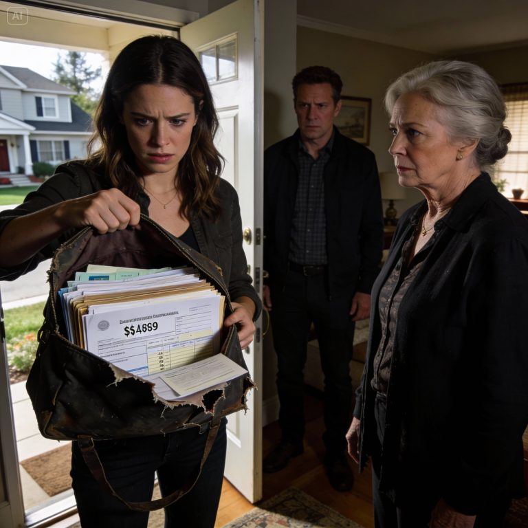 Mój mąż zmusił mnie do rozwodu i wyrzucił z domu. Teściowa rzuciła we mnie rozbitą torbą i krzyknęła: „Zabieraj śmieci!”. Kiedy ją otworzyłam, byłam w szoku: konto oszczędnościowe z 500 000 dolarów i akt własności domu na moje nazwisko.