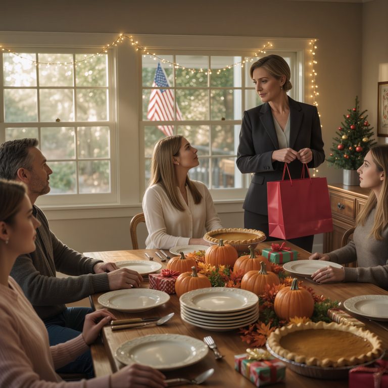 Podczas kolacji wigilijnej mama dała wszystkim prezenty. Ja nic. Powiedziała: „Bądź wdzięczny, że możesz tu usiąść”. Mój wujek zachichotał i powiedział: „Ciesz się, że wciąż pamiętamy twoje imię”. Wszyscy się śmiali. Powiedziałem: „Dobrze wiedzieć”. Dwa tygodnie później stali u moich drzwi, krzycząc: „MUSIMY POROZMAWIAĆ — OTWÓRZ SIĘ… PROSZĘ!”